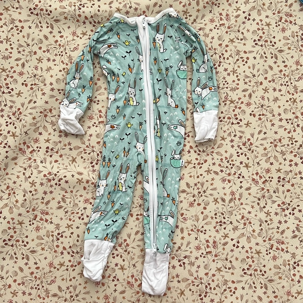 Little Sleepies Mint Bunnies 0-3m